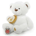 White 5 Feet Big Teddy Bear with a heart